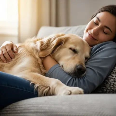 Ein schlafender Hund in Nahaufnahme